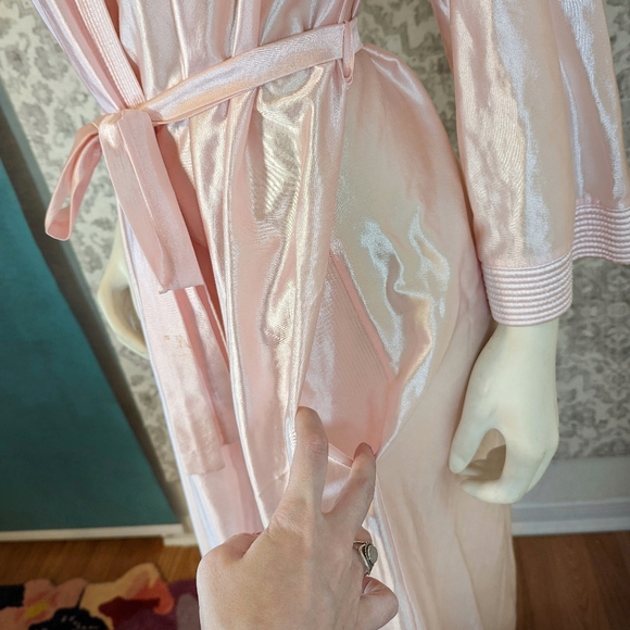 Vintage 1980s At Homewear Pink Lingerie Robe - Picture 8 of 13